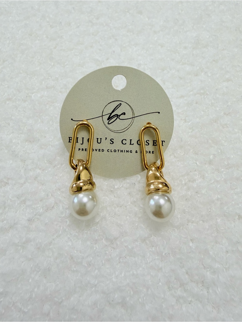 Gold-Tone Pearl Drop Earrings by BC (Fijiu's Closet)